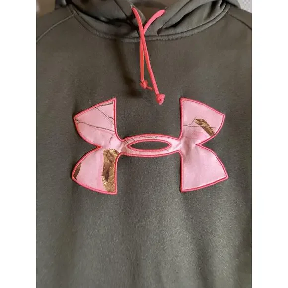 Under Armour Hoodie Womens Medium UA Storm Pink Camo Pullover Sweatshirt - Picture 2 of 6